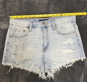 Aeropostale Vintage High Rise Distressed Denim Shorts Size 6 Cotton Blend 90s